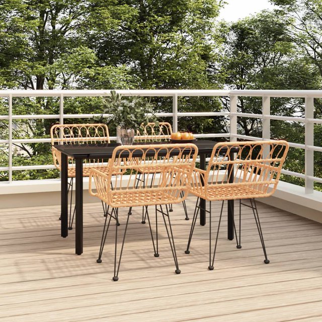 vidaXL Ensemble de Salle à Manger de Jardin 5 Pcs en Rotin Poly