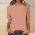 thumbnail image 2 of Birdeem Blouse pour Femmes Mode Féminine T-Shirt Uni Manches 3/4 Blouse Col Rond Hauts Décontractés, 2 of 12