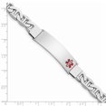thumbnail image 3 of Sterling Silver Rhodium-plated Medical ID Bracelet w/Anchor Link 8 Inch "Bracelets, 3 of 3