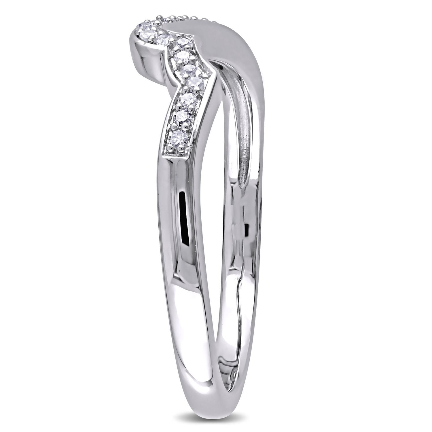 Bague d'anniversaire contour Miabella avec accents de diamants en argent sterling