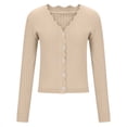 thumbnail image 4 of AherBiu Cropped Cardigan for Women Trendy Long Sleeve Button down Knit Sweater Open Front Casual Cardigans, 4 of 6
