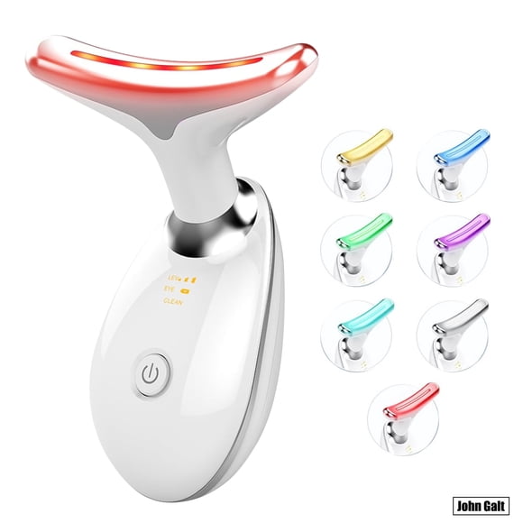 John Galt Red Light Therapy Massager for Face and Neck, 7 Colour Led w/ Skin Care