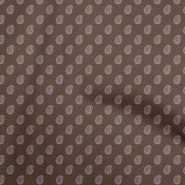 oneOone Rayon Brown Fabric Asian Floral Block Sewing Craft Projects Fabric Prints By Yard 56 Inch Wide