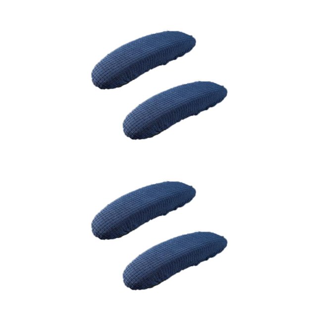 Baohd Soft And Comfortable Office Chair Armrest Covers Dustproof Wide Application Wear-resistant Polyester dark blue 2Set