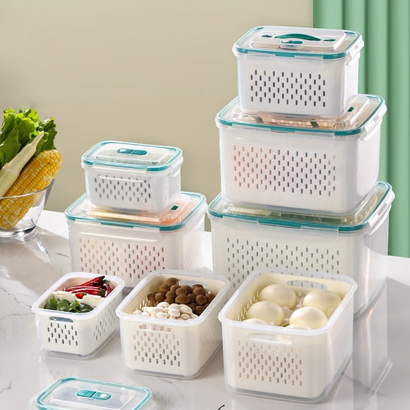 Food Storage Containers 3-Piece Set with Leak-Proof Locking Lids, BPA-Free Plastic, Microwave and Dishwasher Safe, for Refrigerator, Freezer and Pantry