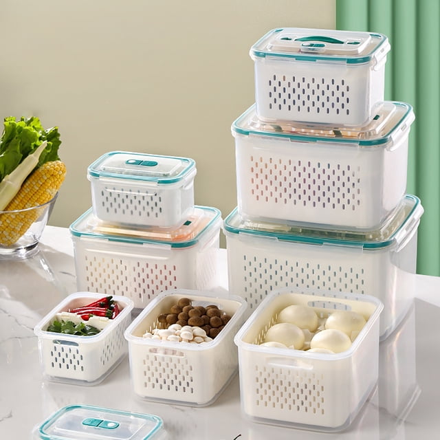 Food Storage Containers 3-Piece Set with Leak-Proof Locking Lids, BPA-Free Plastic, Microwave and Dishwasher Safe, for Refrigerator, Freezer and Pantry