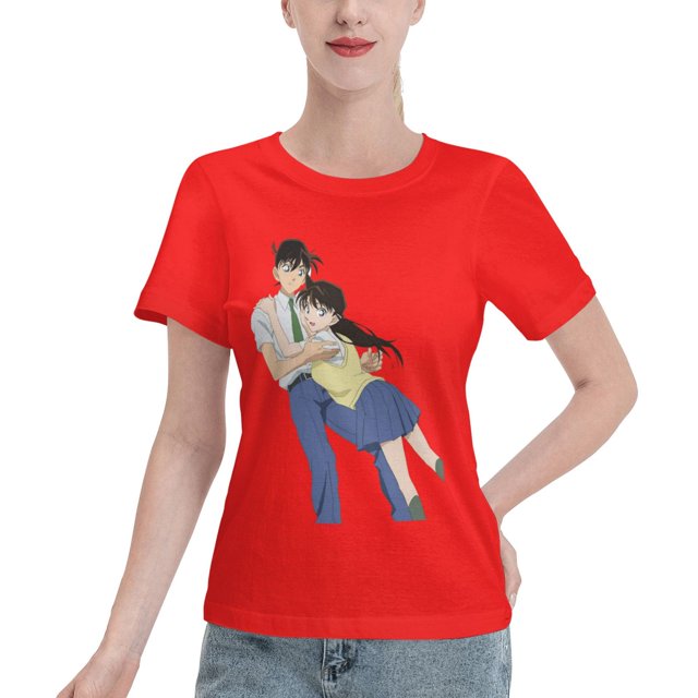 Women's Basic Short Sleeve T-Shirt Conan and Xiaolan