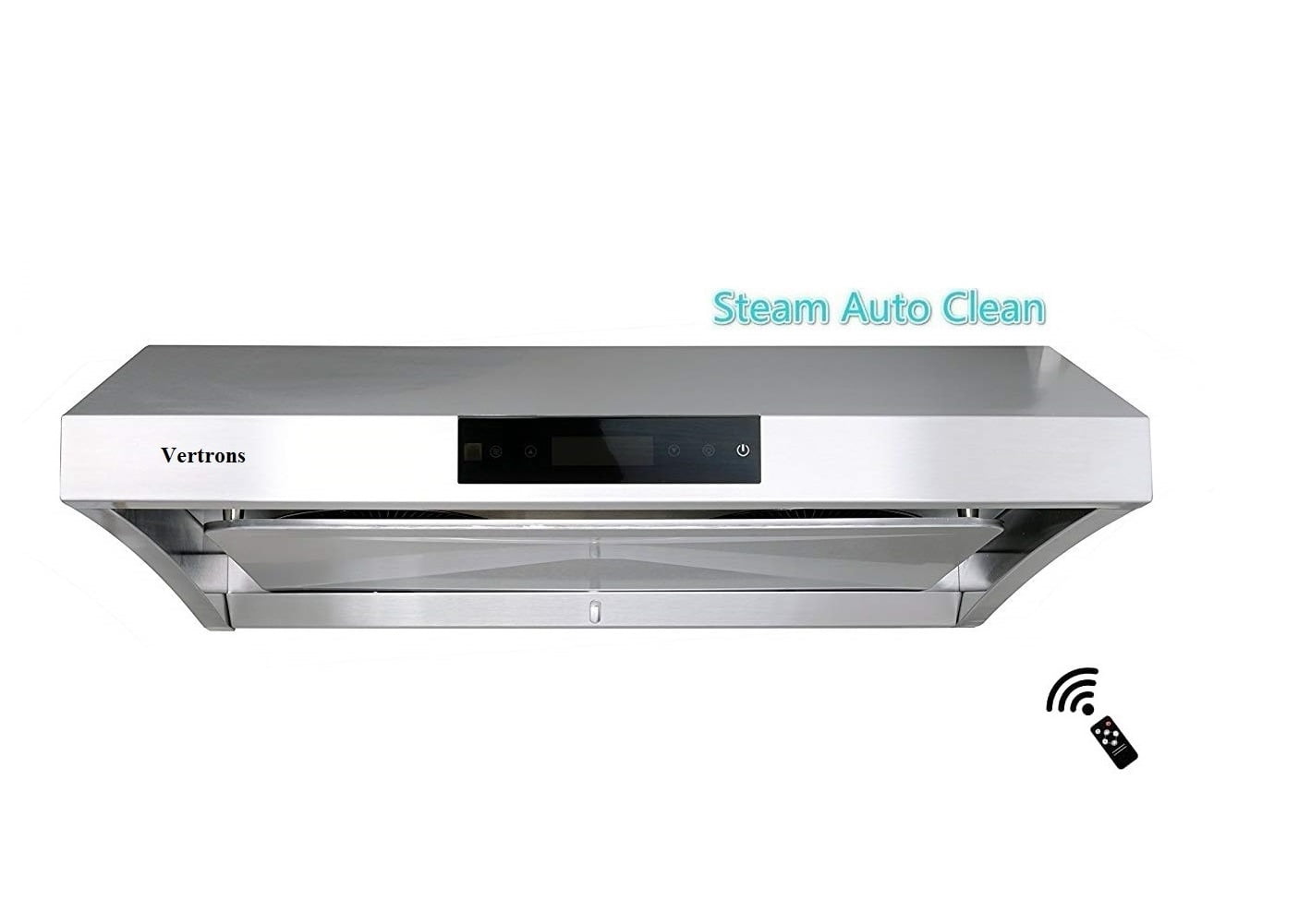 Vertrons 30" 850CFM Under Cabinet Range Hood | Steam Auto Clean | Superior Perimeter Extraction Design | Six Touch Control Speeds | Auto power off function | Remote Control | GU10 LED Lights