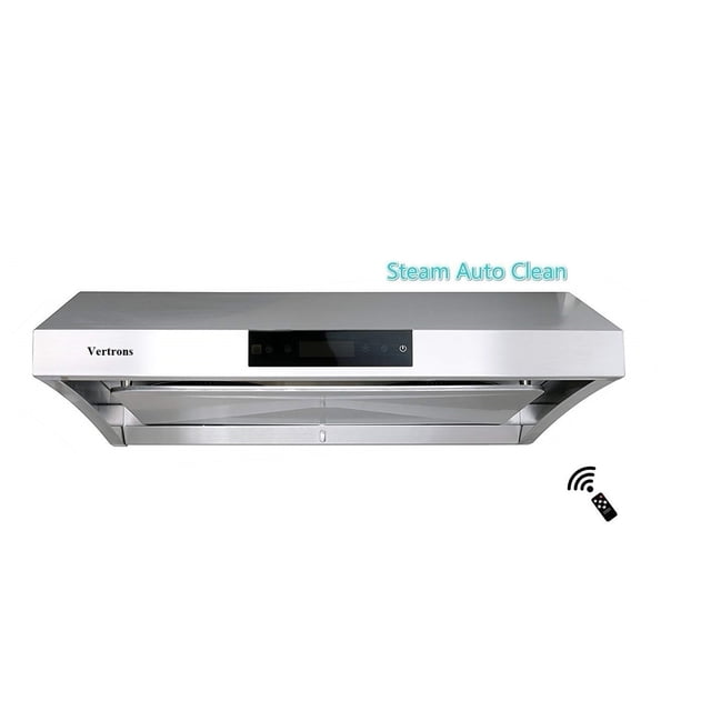 Vertrons 30" 850CFM Under Cabinet Range Hood | Steam Auto Clean | Superior Perimeter Extraction Design | Six Touch Control Speeds | Auto power off function | Remote Control | GU10 LED Lights