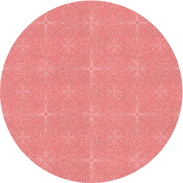 Ahgly Company Machine Washable Indoor Round Transitional Light Coral Pink Area Rugs, 7' Round