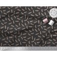 thumbnail image 3 of Soimoi Black Modal Satin Fabric Eagle Feather Printed Fabric 1 Yard 42 Inch Wide, 3 of 3