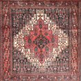 thumbnail image 1 of Ahgly Company Indoor Square Traditional Brown Red Medallion Area Rugs, 3' Square, 1 of 6