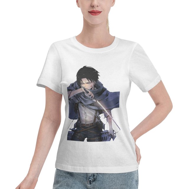 Women's Basic Short Sleeve T-Shirt Attacking Giant Levi Ackerman