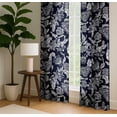 thumbnail image 4 of Vargottam 84 Inch Rod Pocket/Back Tab Cotton Curtains for Windows and Doors - Light Filtering Cotton - Light Filtering Drapes For Doors - Set of 2 Panels, 52"x84" - Floral Motif Design (Blue), 4 of 8