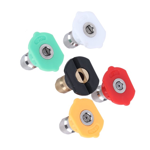 Pressure Washer Nozzle, Stainless Steel Different Jet Angle Simple Pressure Washer Tip 5PCS Compact For Washing Car For Garden For Sidewalk