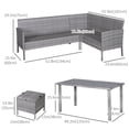 thumbnail image 3 of Outsunny 5 Pieces Wicker Patio Furniture Set with Cushions, Beige, 3 of 10