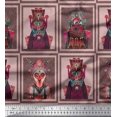 thumbnail image 1 of Soimoi Polyester Crepe Fabric Animal Skin & Chinese Opera Mask Devil Print Fabric by The Yard 42 Inch Wide, 1 of 3
