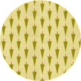 thumbnail image 1 of Ahgly Tapis Rond Lavable en Machine Intérieur Transitionnel Orange Or, 3 Pieds Rond, 1 of 7