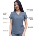 thumbnail image 3 of Adar Pro Heather Sarraus pour Femmes - Haut de Sarrau à Encolure Cœur en V - P4210H - Heather Navy - L, 3 of 7