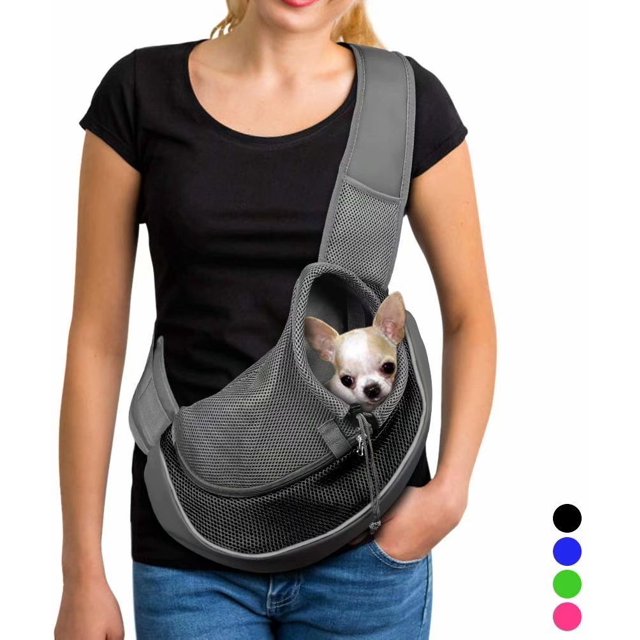 4PCS Pet Dog Sling Carrier Breathable Mesh Travel Safe Sling Bag Carrier for Dogs Cats