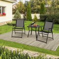 thumbnail image 2 of Costway Ensemble de 2 Chaises de Patio Pliantes avec Dossier et Accoudoirs Chaises de Plage de Camping Noir, 2 of 9