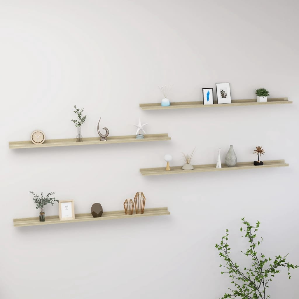 vidaXL Étagères Murales 4 Pcs Chêne Sonoma 115x9x3 cm