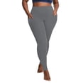 thumbnail image 1 of Timegard Plus Size Pants for Women Fall Winter Thick Stretch Yoga Pants Solid Color Leggings with Pockets, 1 of 7