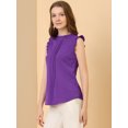 thumbnail image 4 of INSPIRE CHIC Blouse Sans Manches pour Femme, à Volants, Plissée, Blouse CHIC pour le Travail, m Violet Foncé, 4 of 6