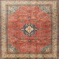 thumbnail image 1 of Ahgly Tapis d'Intérieur Carré Traditionnel Rouge Brique Persan, 5 Pieds Carré, 1 of 6