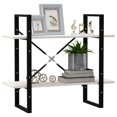 thumbnail image 2 of vidaXL 2-Tier Book Cabinet White 80x30x70 cm Solid Pine Wood, 2 of 5