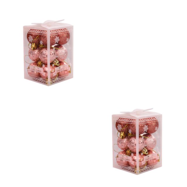 relayinert 12x Easy To And Enought Quantity Christmas Tree Balls For Home Decor Durable Construction rose gold 2Set