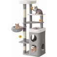 thumbnail image 1 of Tall Cat Tree Tower Multiple-Level Cat Condo with Caves Scratching Posts Perches Dark UPCTG, 1 of 7