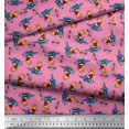 thumbnail image 3 of Soimoi Cotton Voile Fabric Text,Rugby Ball & Bird Cartoon Fabric Prints by Yard 42 Inch Wide, 3 of 3