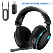 Wireless Gaming Headset for PS5,PS4,PC,Switch,with Bluetooth 5.3&2.4GHz USB, Black,0.7lb