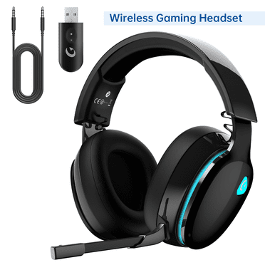 Wireless Gaming Headset for PS5,PS4,PC,Switch,with Bluetooth 5.3&2.4GHz USB, Black,0.7lb