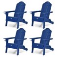 thumbnail image 1 of Gymax 4PCS Patio Folding Adirondack Chair Weather Resistant Cup Holder Yard Navy, 1 of 8