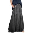 thumbnail image 1 of Jupes d'Été pour Femmes Robe pour Femmes 2023 Mode Jupe de Cowboy pour Femmes Confortable Extensible Grande Taille (avec Boutons), 1 of 5