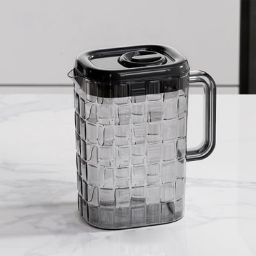 UsRHHA Plastic Beverage Pitcher 2000ml Transparent, Ice Cold Water Jug with Lid Handle for Bar Home, Drink Pitcher Container