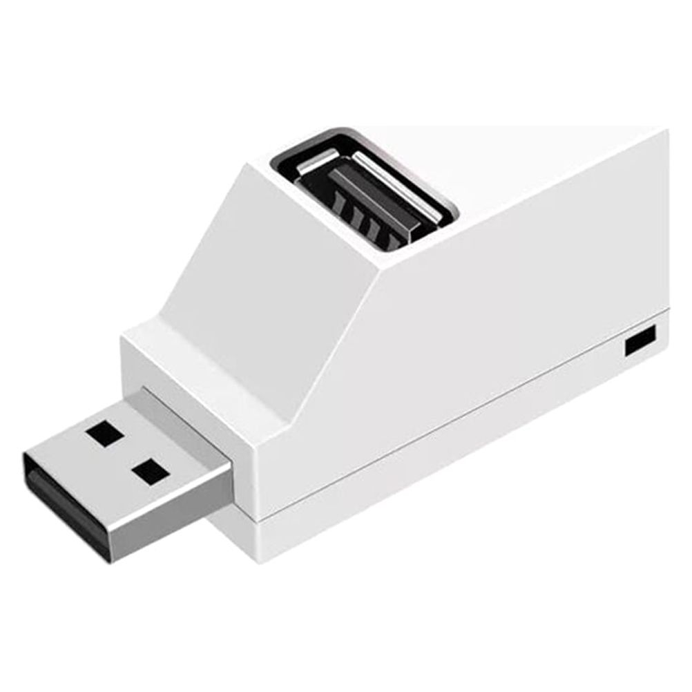 KAKOWELY USB Hub Mini Portable 3 Port USB 2.0 Deconcentrator Direct USB HUB Extension HUB White2.17"X0.71"X0.94"