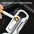 thumbnail image 4 of COFEST Electronic Rechargeable Lighter， Electric Lighter， Transparent Double Lighter LED Power Display Type-C Rechargeable Lighter Outdoor Windproof Silver, 4 of 6