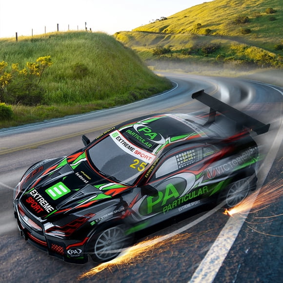 RKSTN Remote Control High Speed Racing Remote Control Car RC Drift Car 4WD 18KM/H High Speed Model Vehicle With LED Lights Spray Rubber Tire Racing Sport Toy
