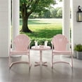 thumbnail image 4 of Crosley Furniture Tulipe Ensemble de Conversation pour Patio en Métal Rond de 22 Pouces, 3 Pcs, Rose, 4 of 7