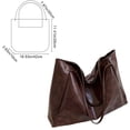 thumbnail image 3 of Trendy Ladies' Tote Bag Large Capacity Soft Leather Shoulder Bag Handcarry Bucket Purse, 3 of 5
