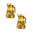 thumbnail image 1 of Oleegame 2PC Glass Bottle Acrylic Pitcher 1100ML Plastic Pitcher Clear Plastic Pitcher With Lid Heat Small Plastic Water Pitcher For Tea Lemonade Juice Milk, 1 of 6
