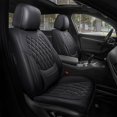 thumbnail image 1 of Car Seat Covers Full Set Faux Nappa Leather Seat Covers for Cars Breathable Front Seats with Lumbar Support and Rear Fit for Automotive Sedans SUVs Pickups, 1 of 9