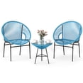 thumbnail image 2 of Costway 3PCS Patio Acapulco Furniture Bistro Set Plastic Rope Glass Table, 2 of 10