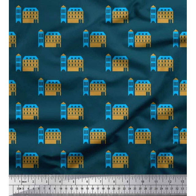 Soimoi Velvet Fabric House Architectural Fabric Prints By Yard 58 Inch Wide