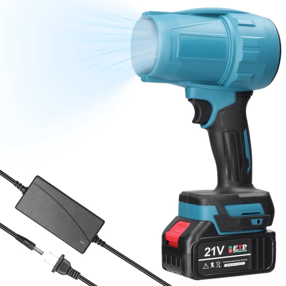 TFixol High-Power Lithium Battery Turbo Fan - Handheld Industrial Blower for Dusting, Cleaning, and Drying - Compatible with Makita Batteries, 1000W Brush Motor, 1300mAh Battery Included (EU/US Plug