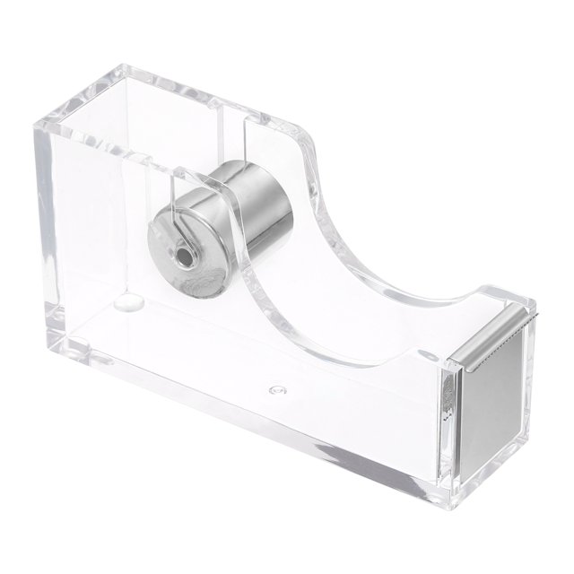 Unique Bargains Distributeur de Ruban de Bureau Coupe-Rouleau Acrylique Argenté
