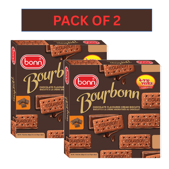 Bonn Biscuits Bourbon, 600 g, Lot de 2